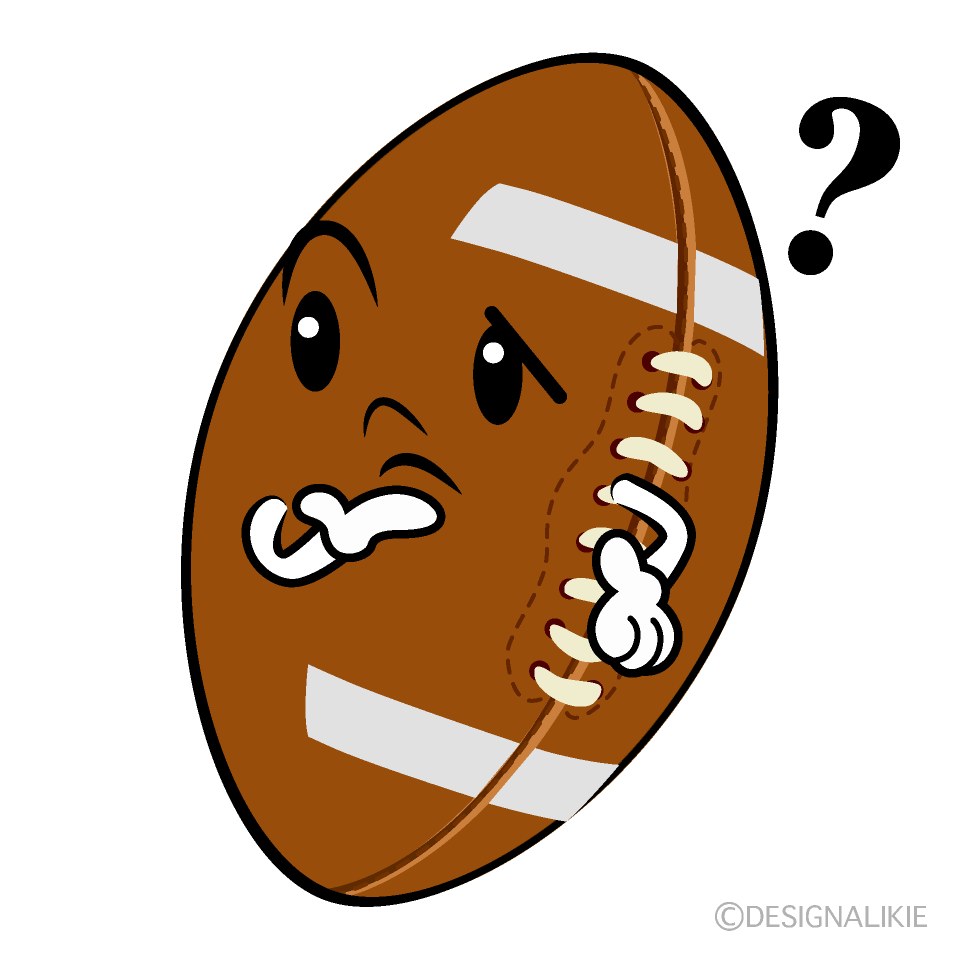 かわいい考えるアメフトボールイラスト