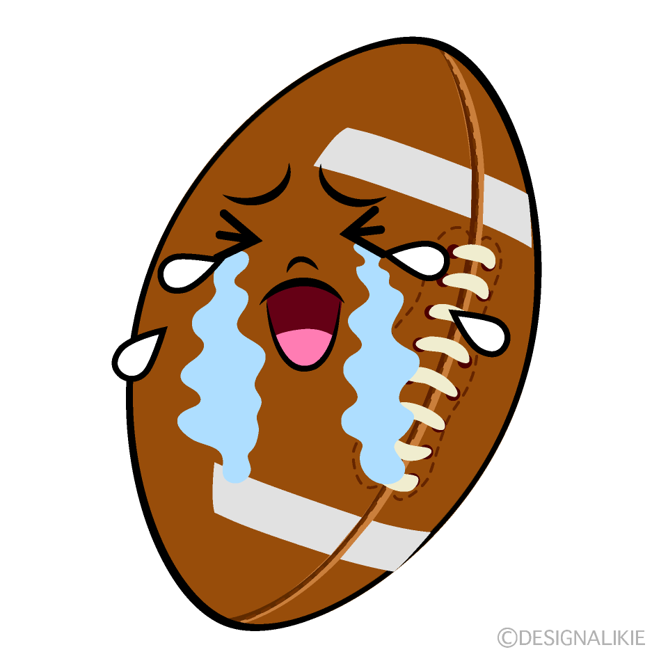 かわいい泣くアメフトボールイラスト