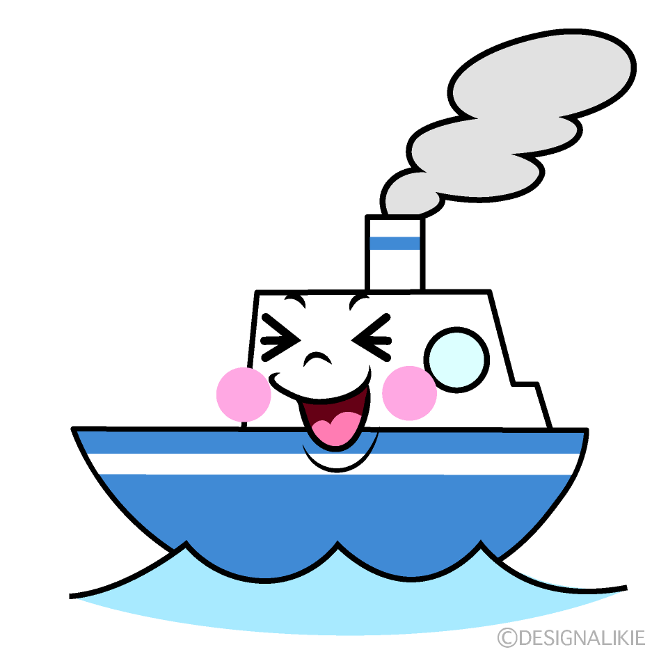 かわいい笑う船イラスト