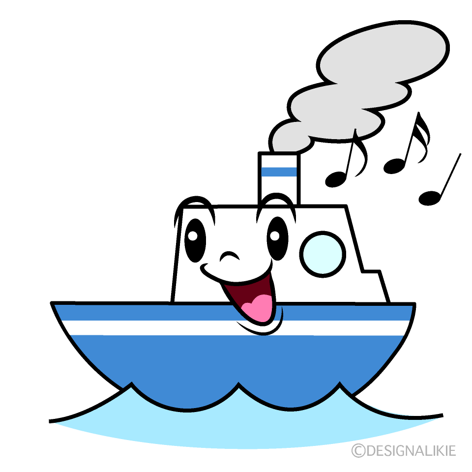 かわいい歌う船イラスト