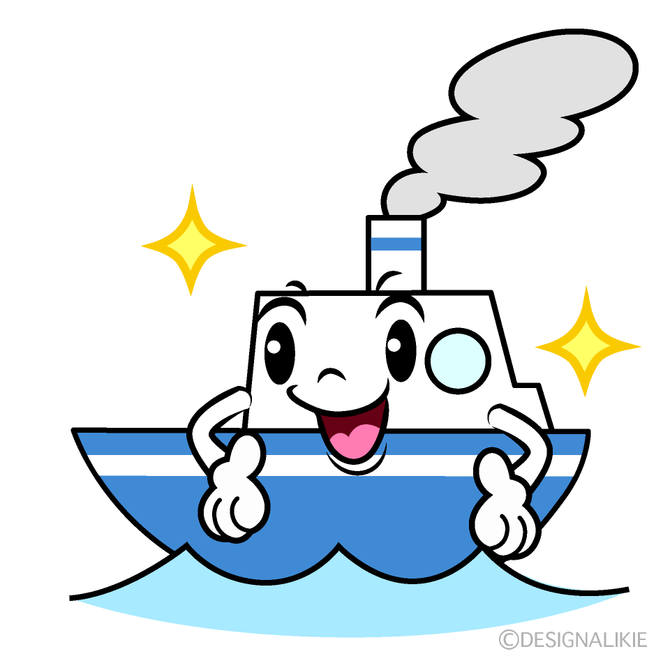 かわいい煌く船イラスト