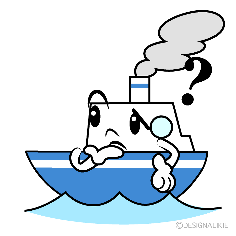 かわいい考える船イラスト