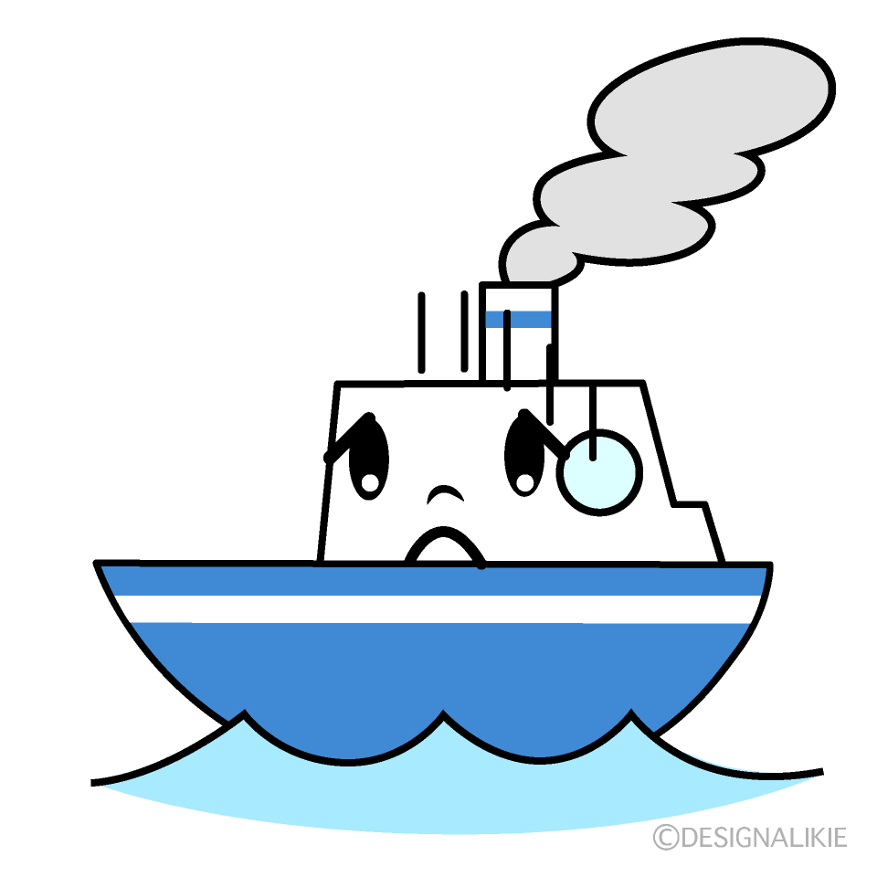 かわいい落ち込む船イラスト