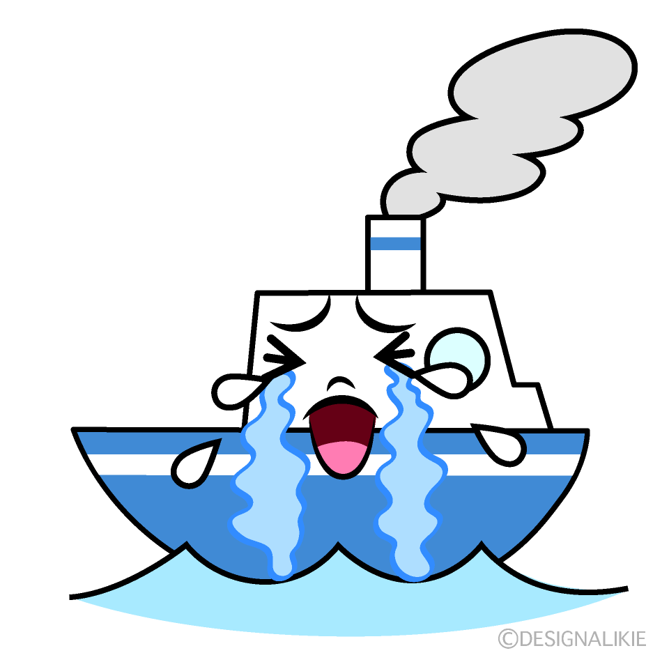 かわいい泣く船イラスト