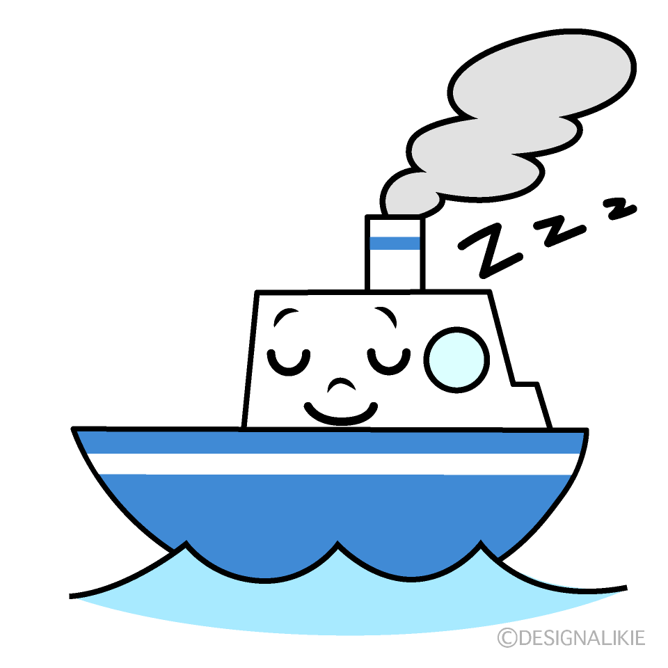 かわいい寝る船イラスト