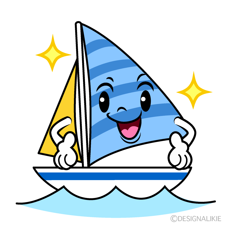 かわいい煌くヨットイラスト