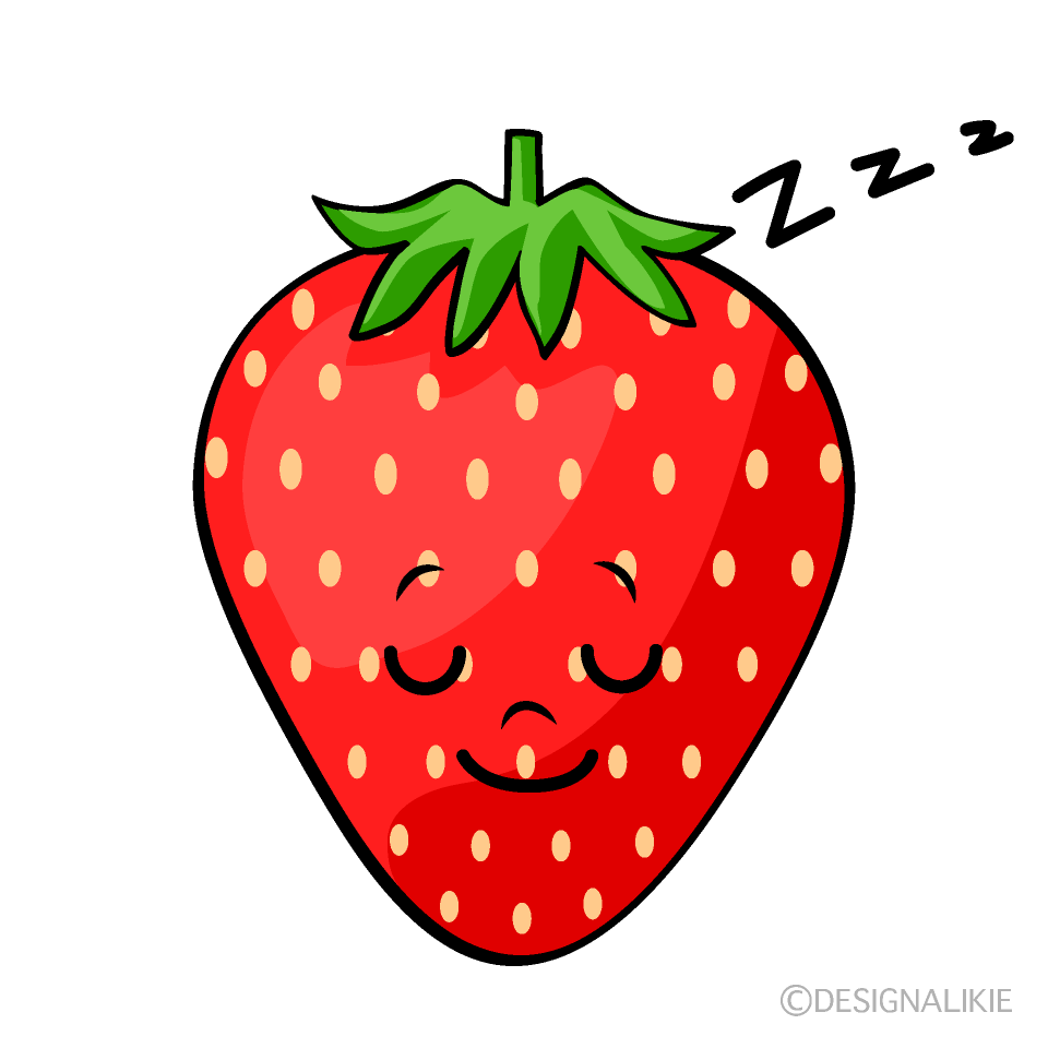 かわいい寝るイチゴイラスト