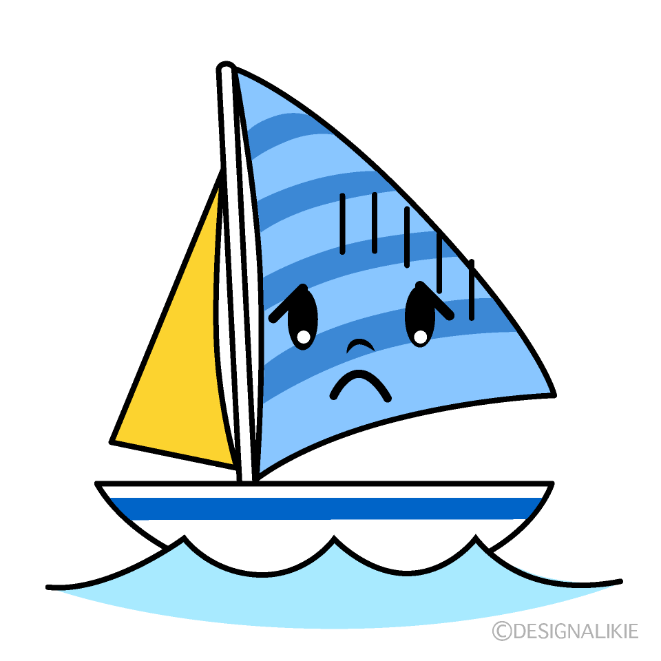 かわいい落ち込むヨットイラスト