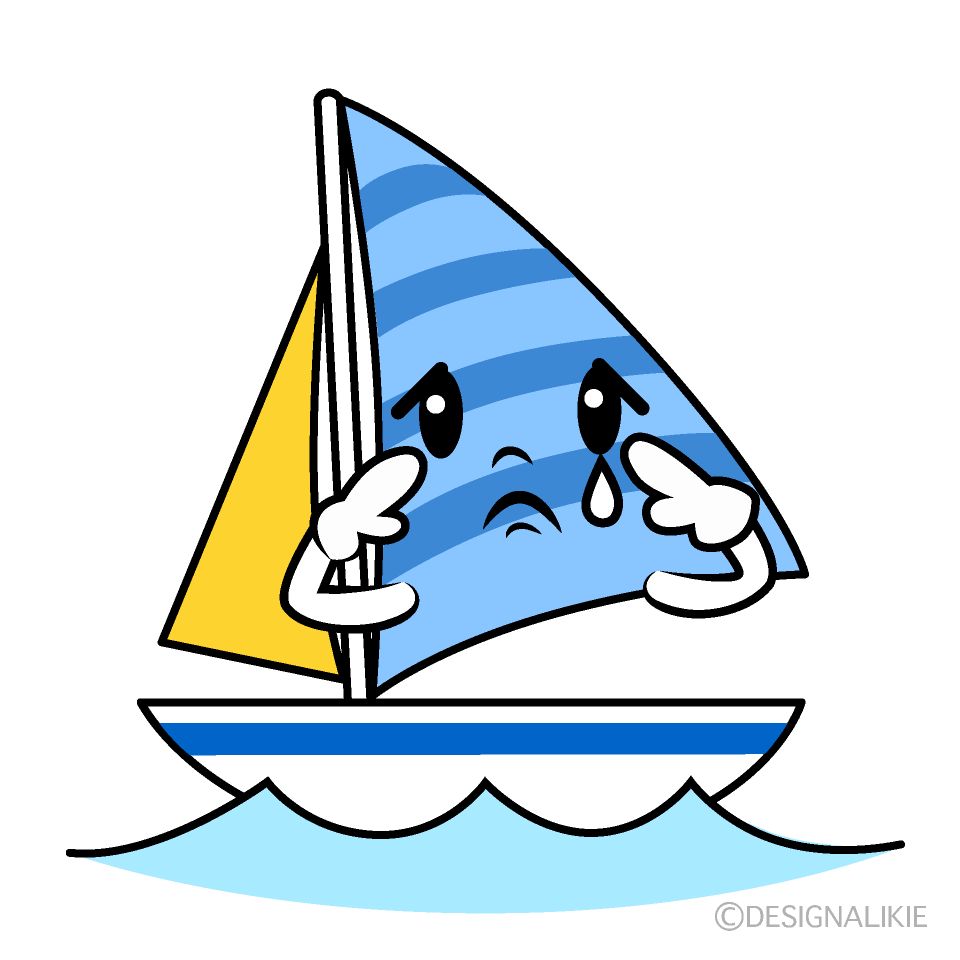 かわいい悲しいヨットイラスト