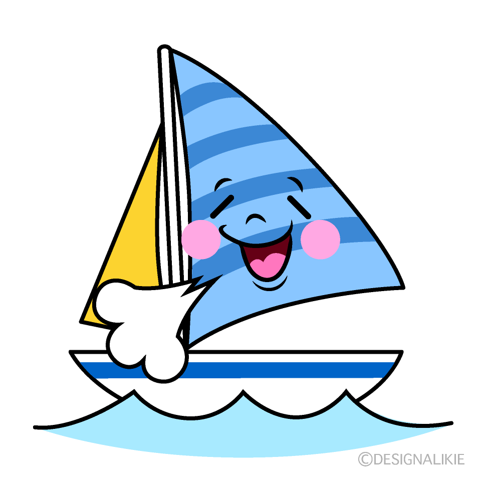かわいいリラックスするヨットイラスト