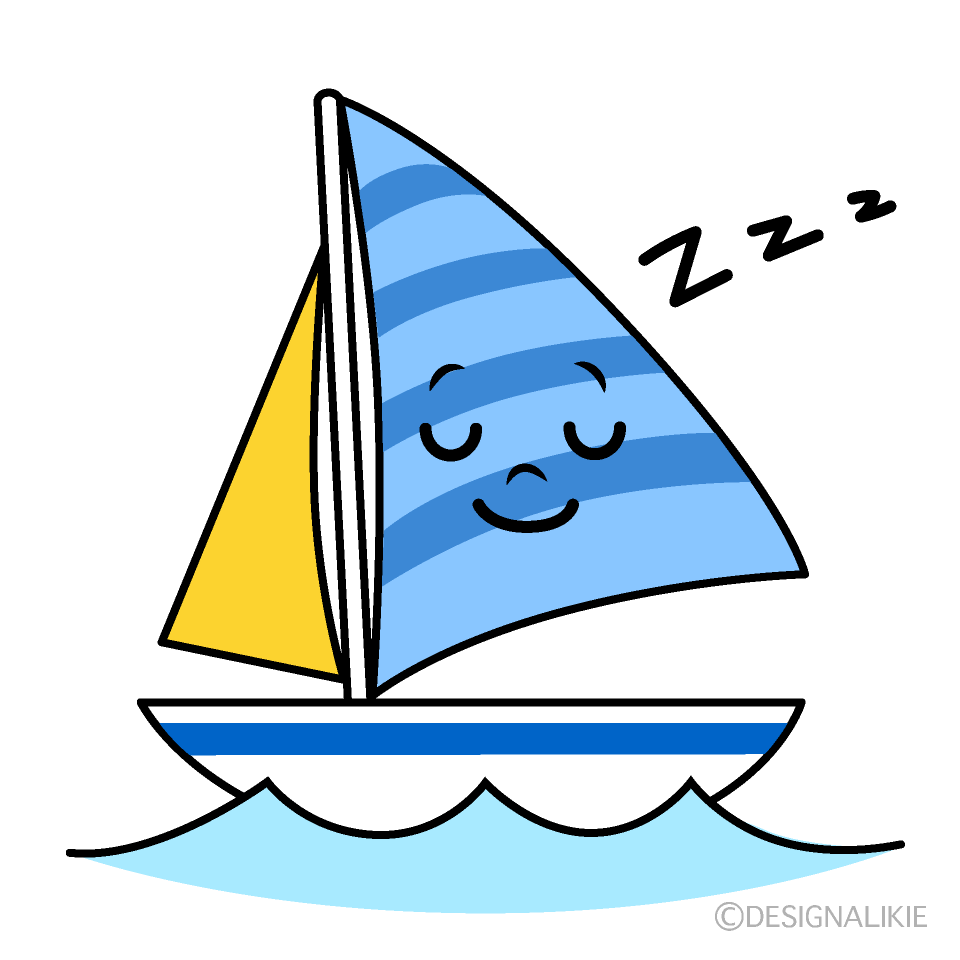 かわいい寝るヨットイラスト