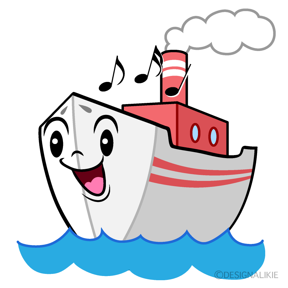 かわいい歌うフェリーイラスト