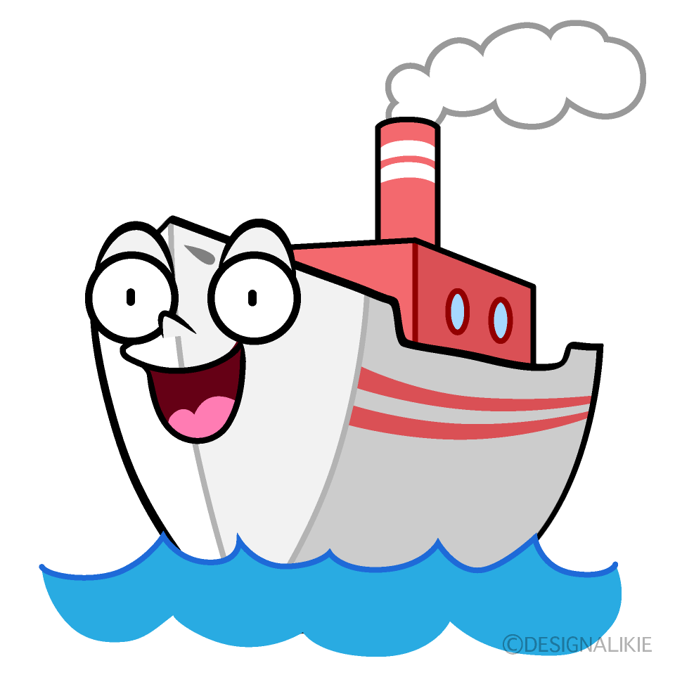 かわいい驚くフェリーイラスト