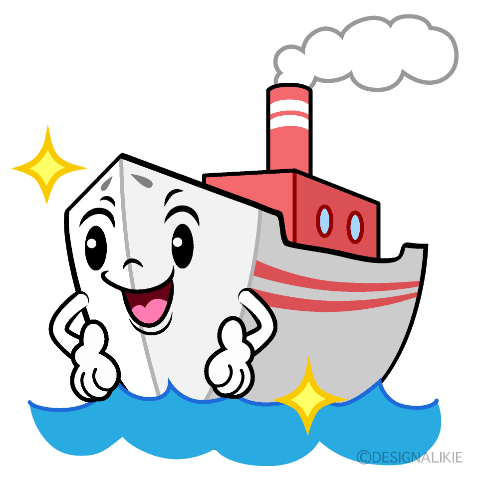 かわいい煌くフェリーイラスト