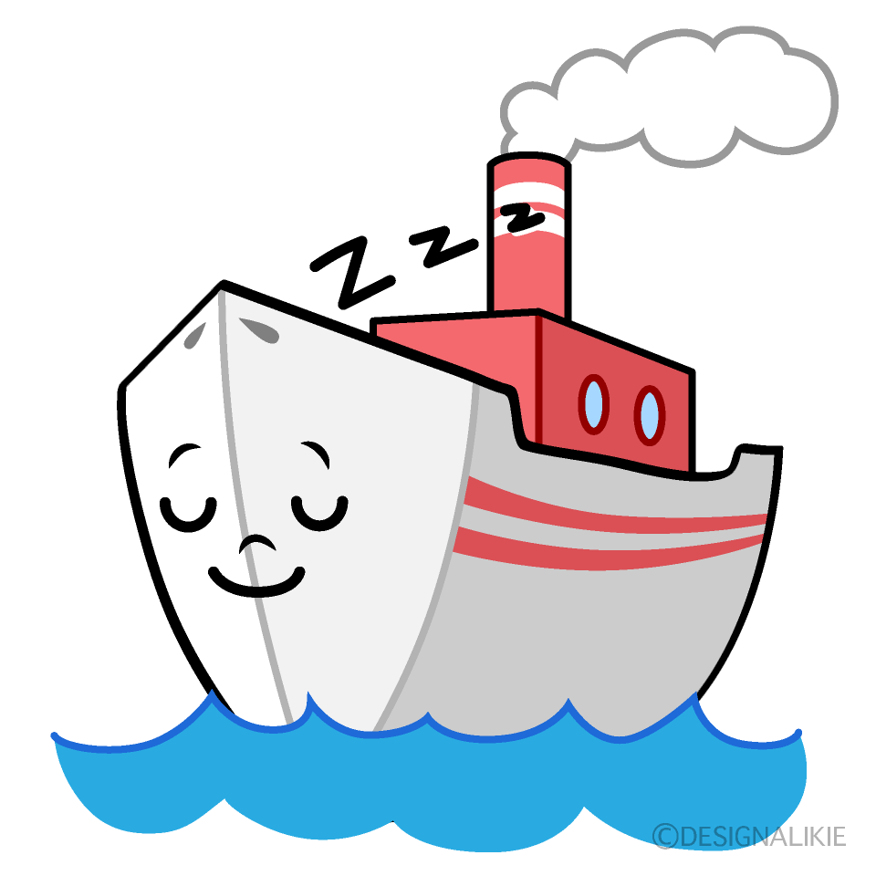 かわいい寝るフェリーイラスト