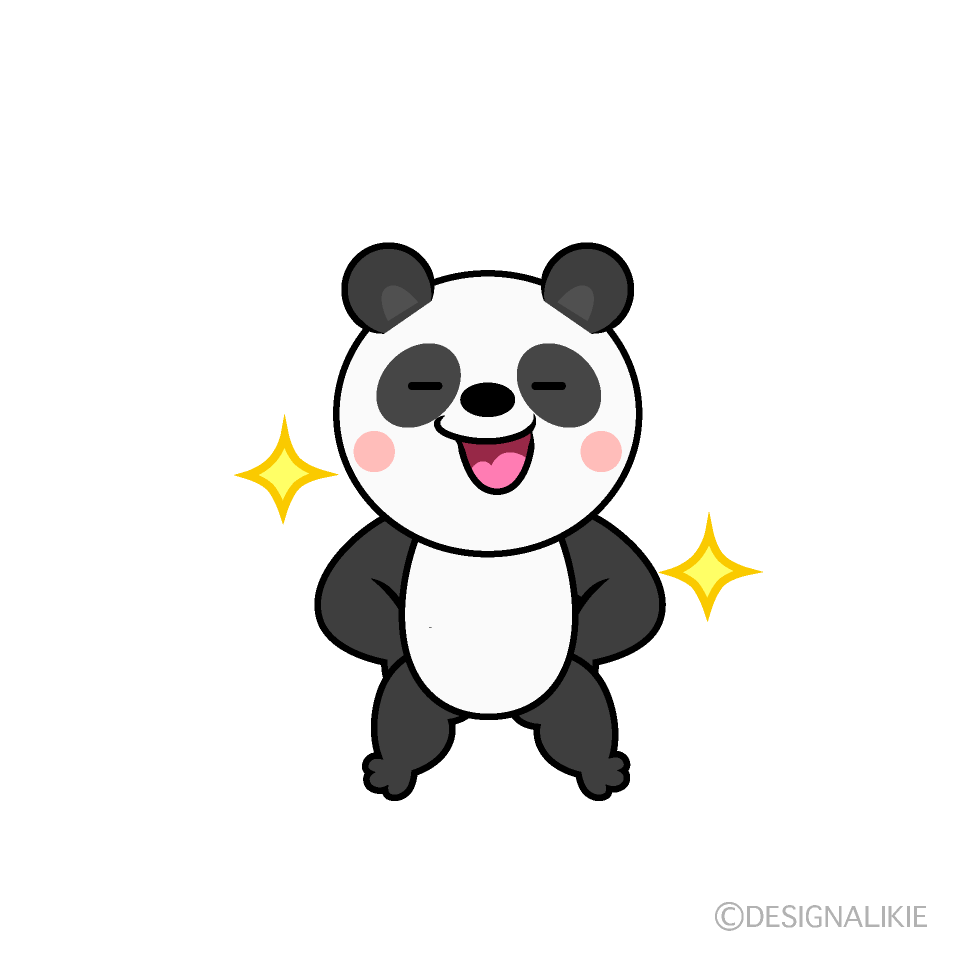 かわいい自信満々なパンダイラスト