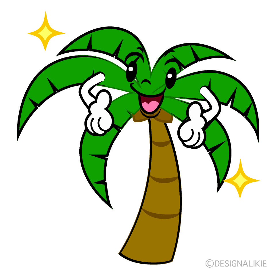 かわいい煌くヤシの木イラスト