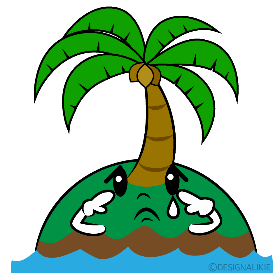 かわいい悲しい無人島イラスト
