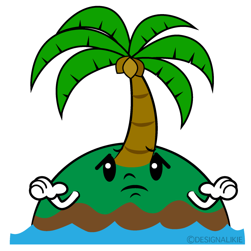 かわいい困る無人島イラスト