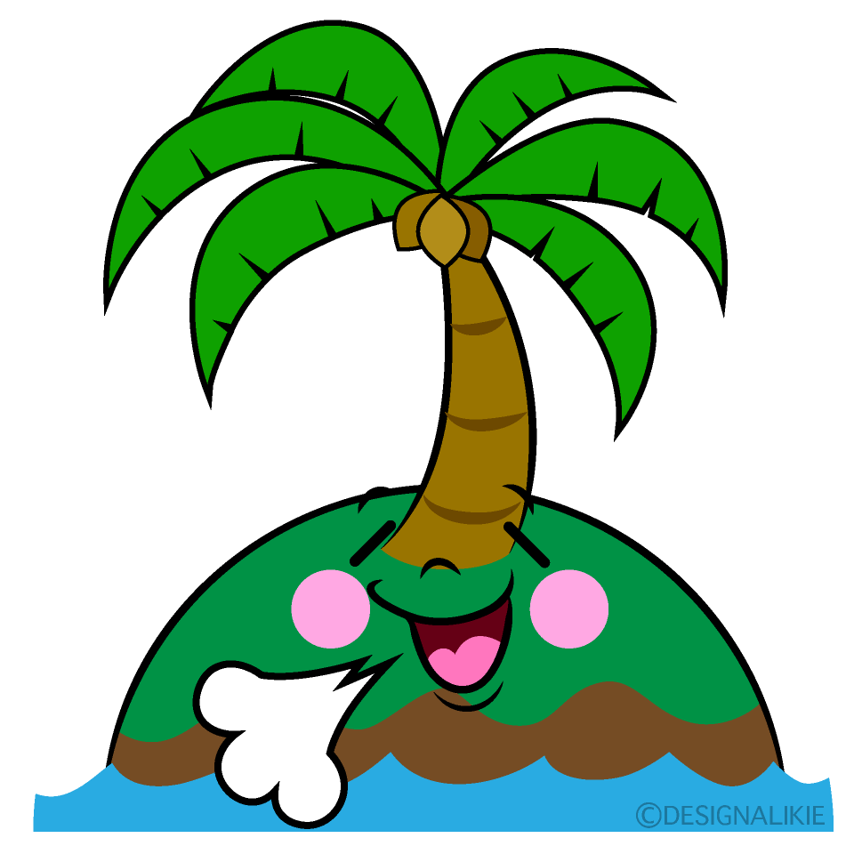 Cute Relaxing Desert Island Clipart