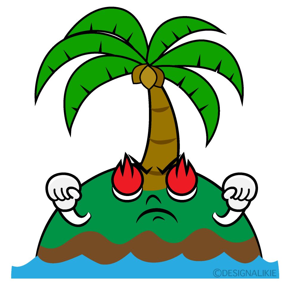 かわいい熱意の無人島イラスト