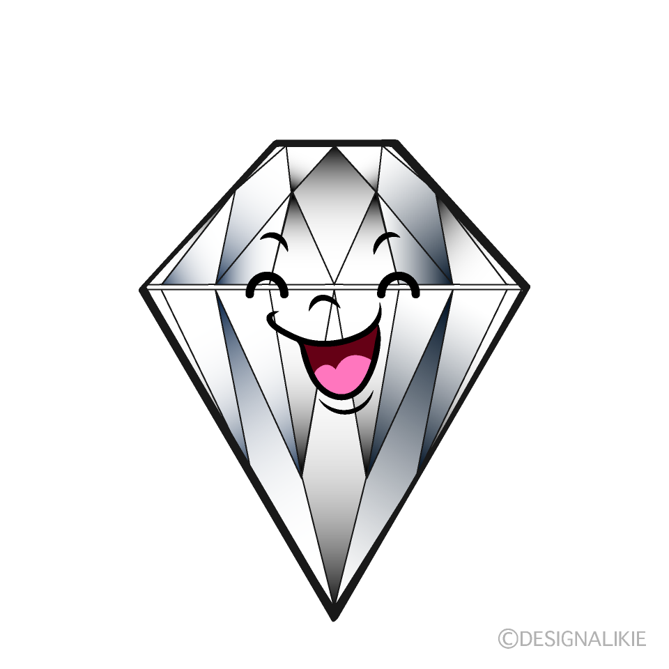 かわいい笑顔のダイヤモンドイラスト