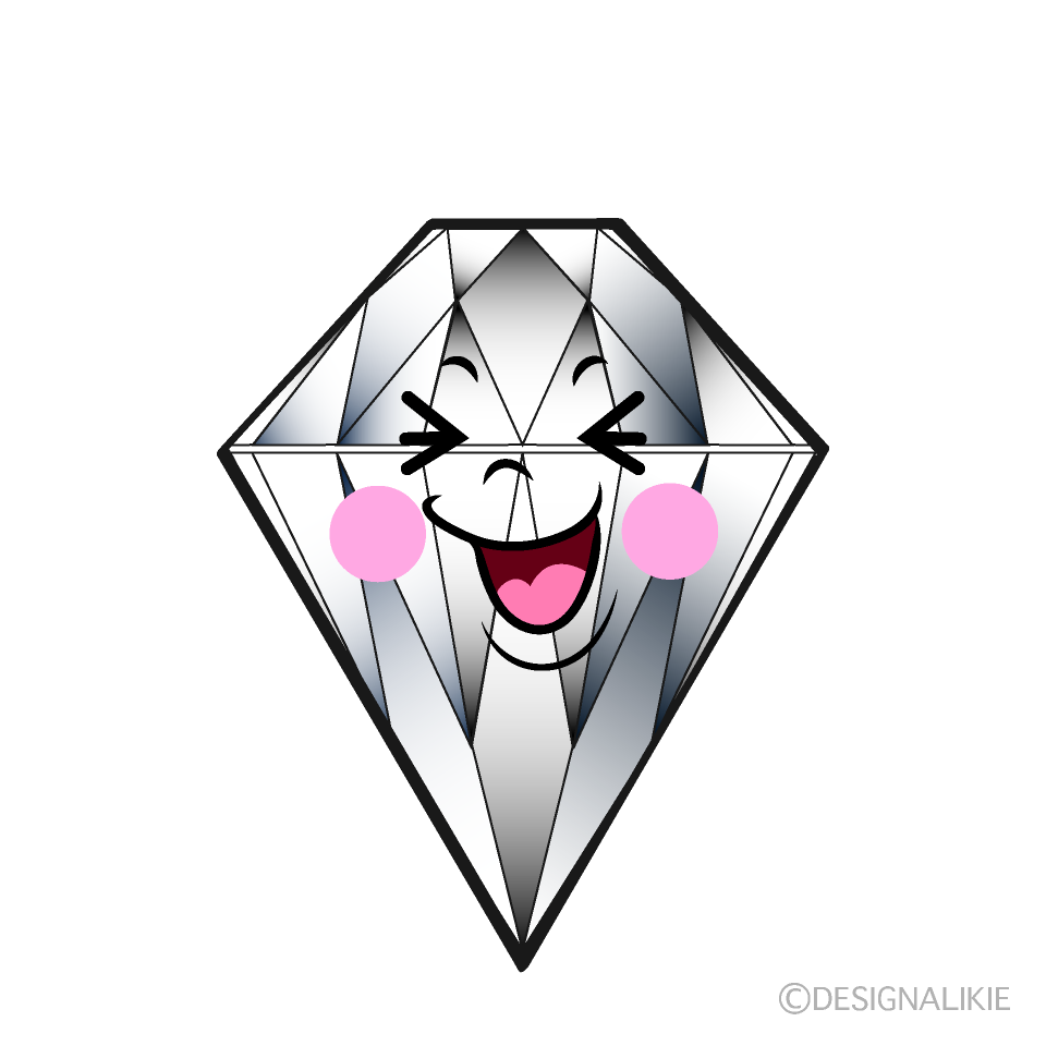 かわいい笑うダイヤモンドイラスト