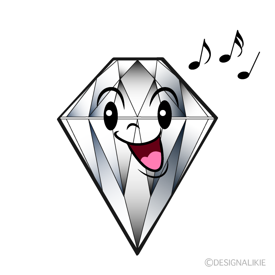 かわいい歌うダイヤモンドイラスト