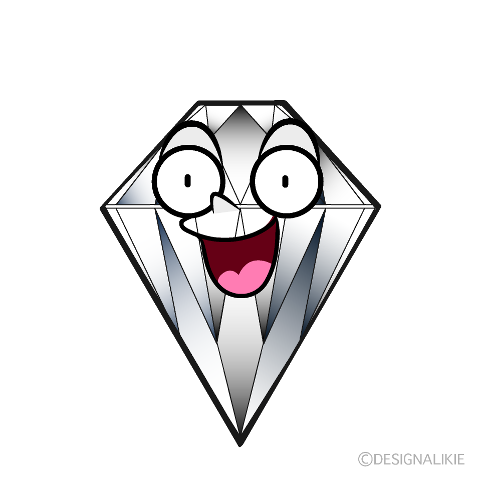 かわいい驚くダイヤモンドイラスト
