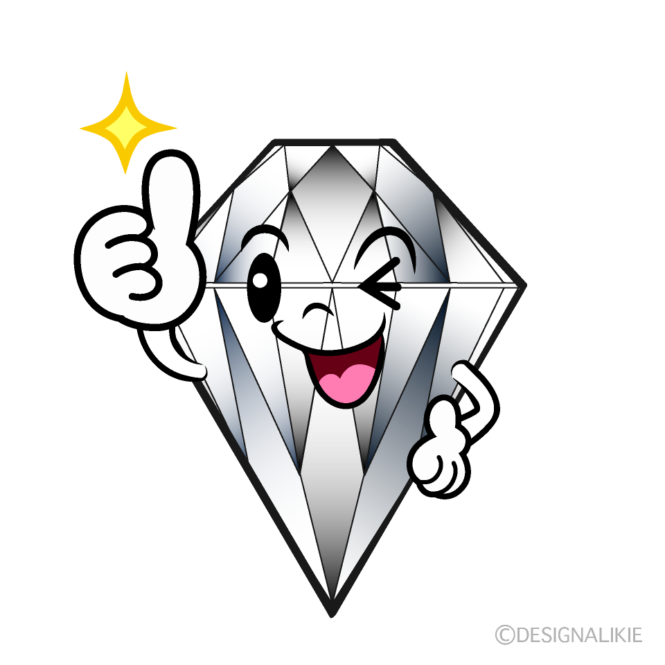 かわいいいいね！のダイヤモンドイラスト
