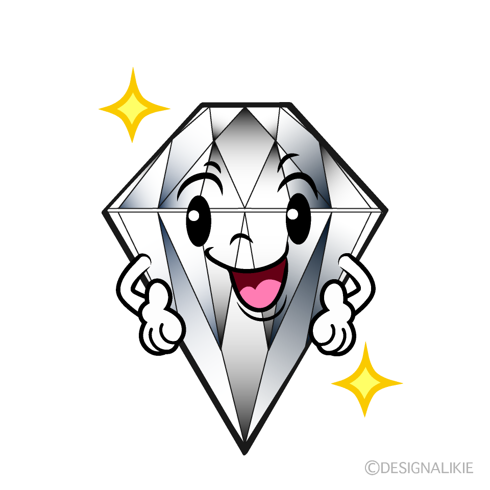 かわいい煌くダイヤモンドイラスト