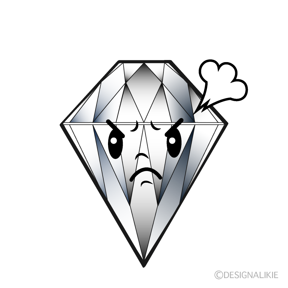 かわいい怒るダイヤモンドイラスト
