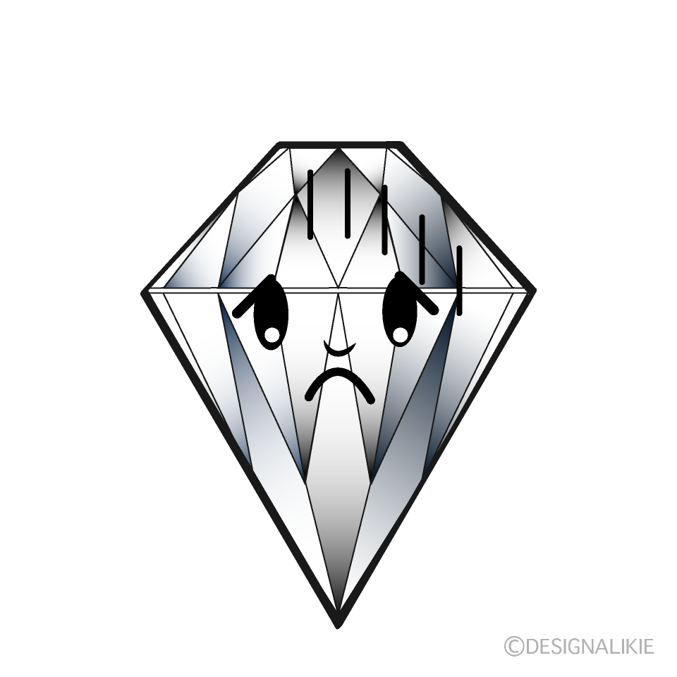 かわいい落ち込むダイヤモンドイラスト