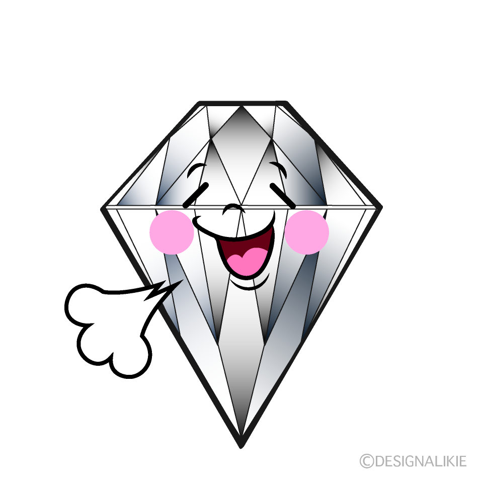 かわいいリラックスするダイヤモンドイラスト
