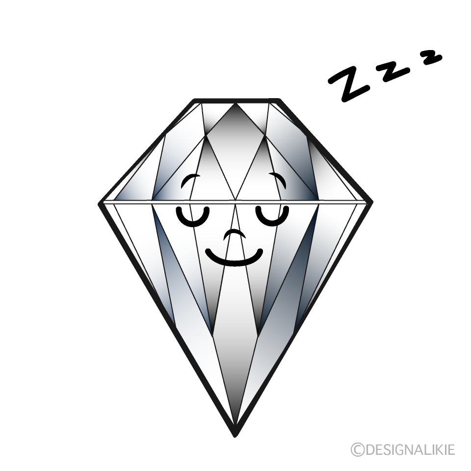 かわいい寝るダイヤモンドイラスト