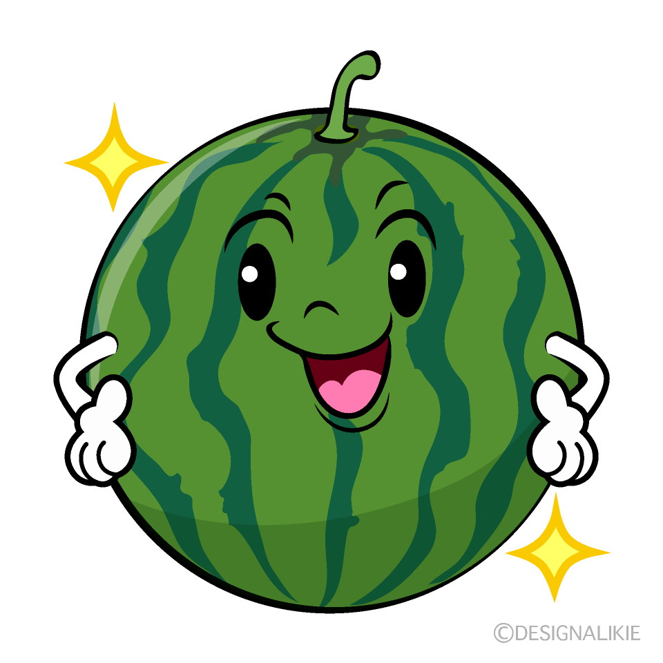 かわいい自信満々なスイカイラスト