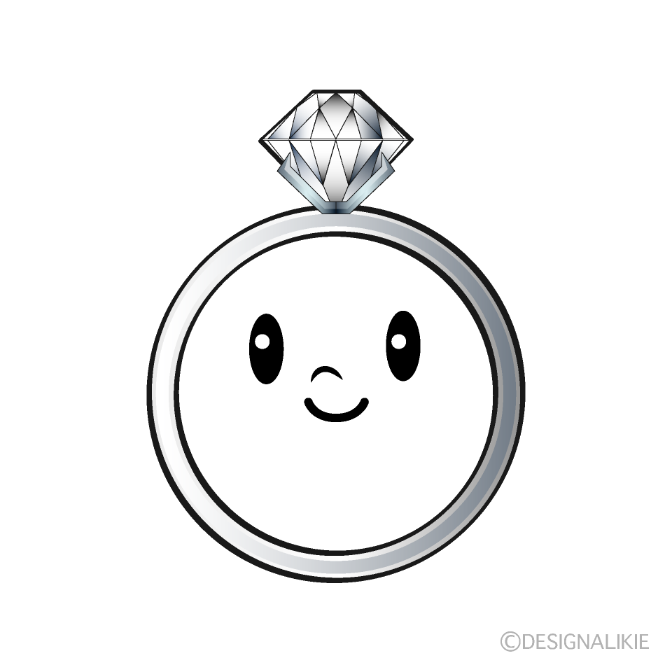 かわいいダイヤモンド指輪イラスト