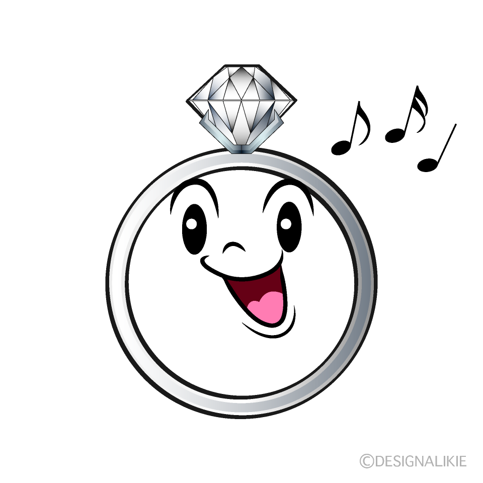 かわいい歌うダイヤモンド指輪イラスト