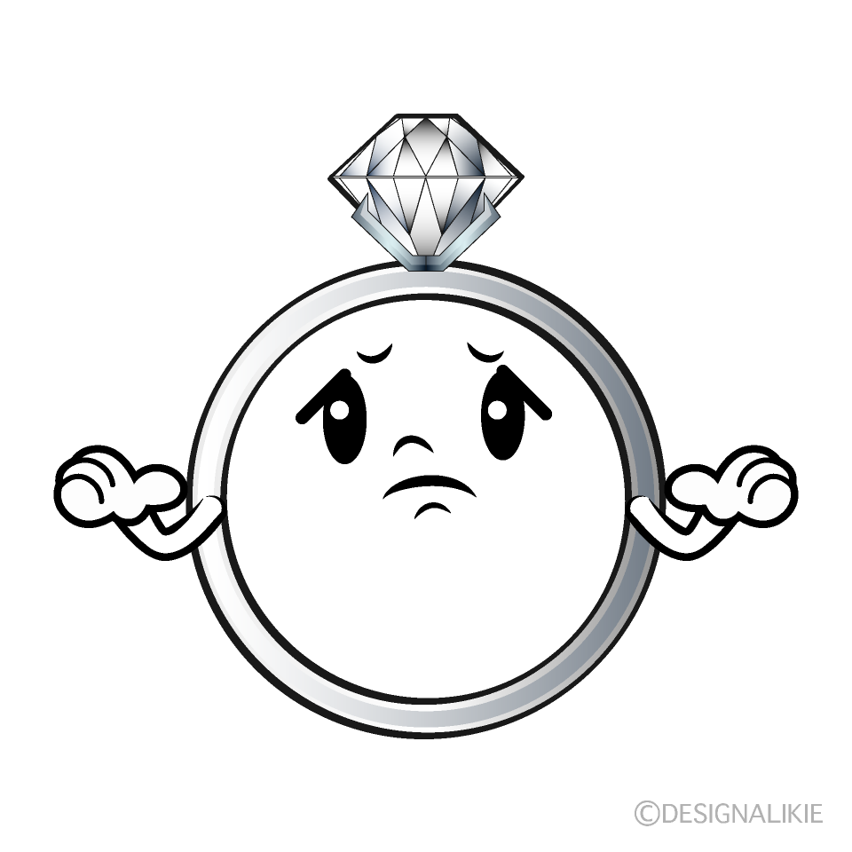 かわいい困るダイヤモンド指輪イラスト