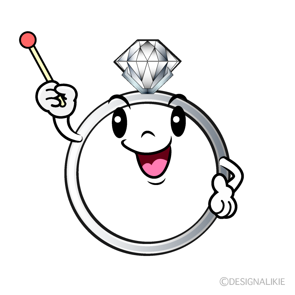 かわいい話すダイヤモンド指輪イラスト