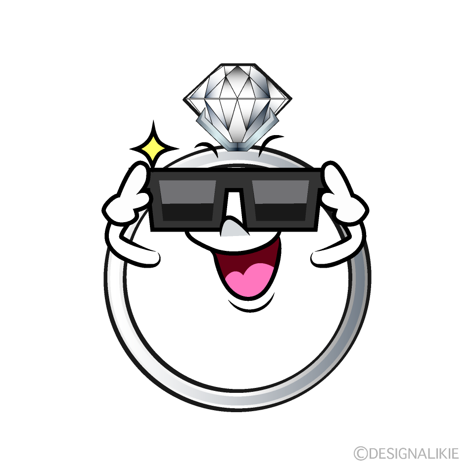 かわいいかっこいいダイヤモンド指輪イラスト