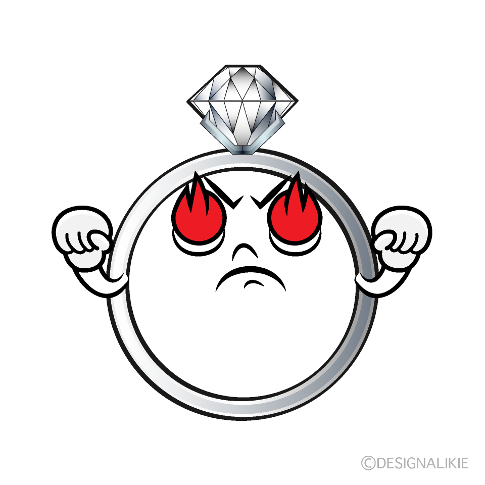 かわいい熱意のダイヤモンド指輪イラスト