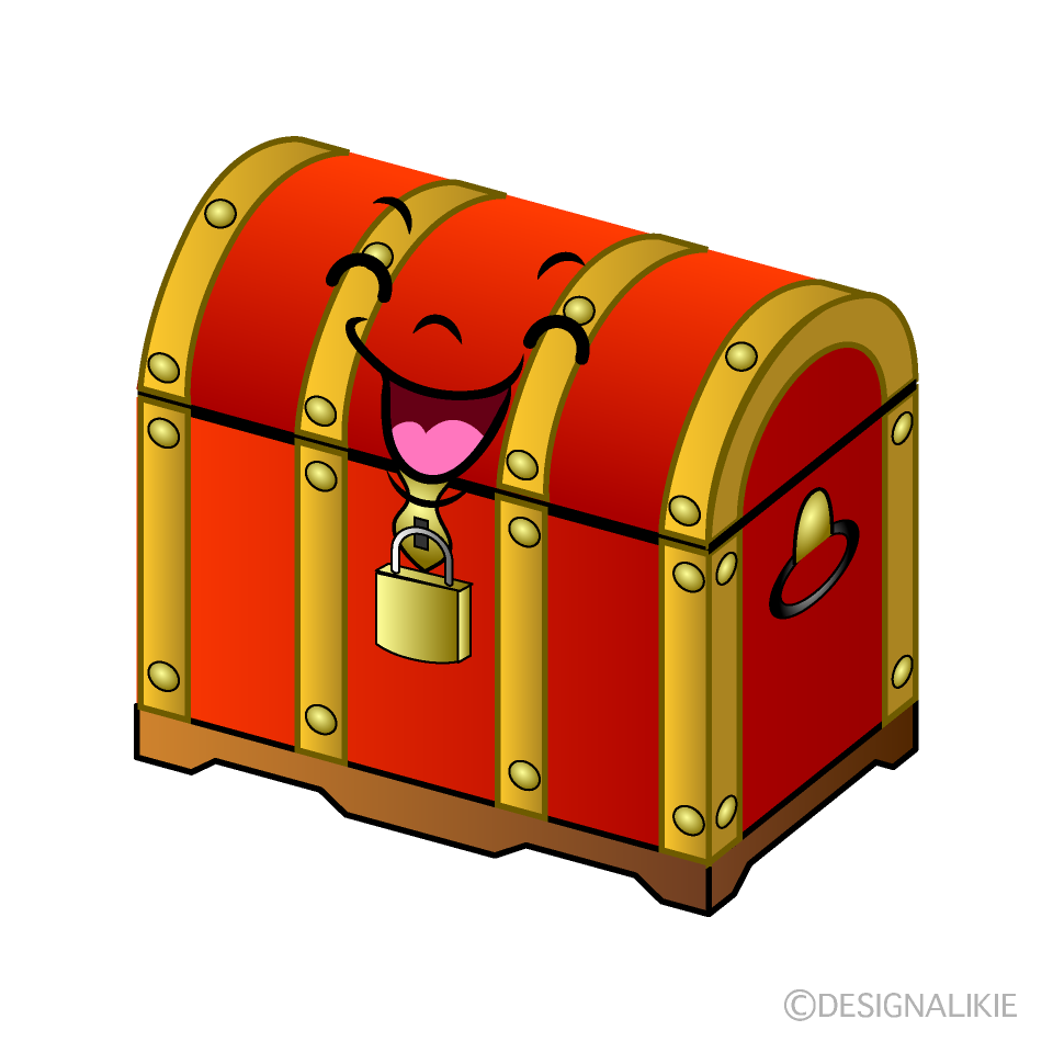 かわいい笑顔の宝箱イラスト