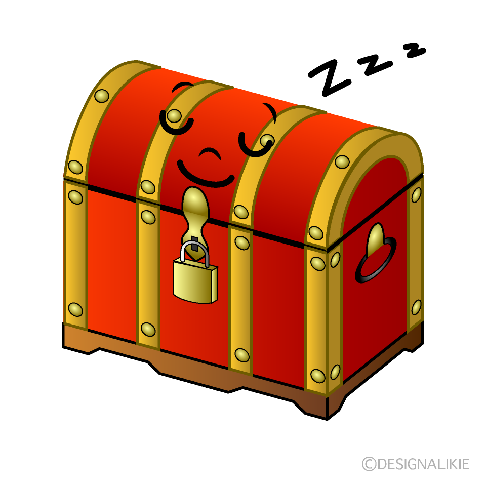 かわいい寝る宝箱イラスト
