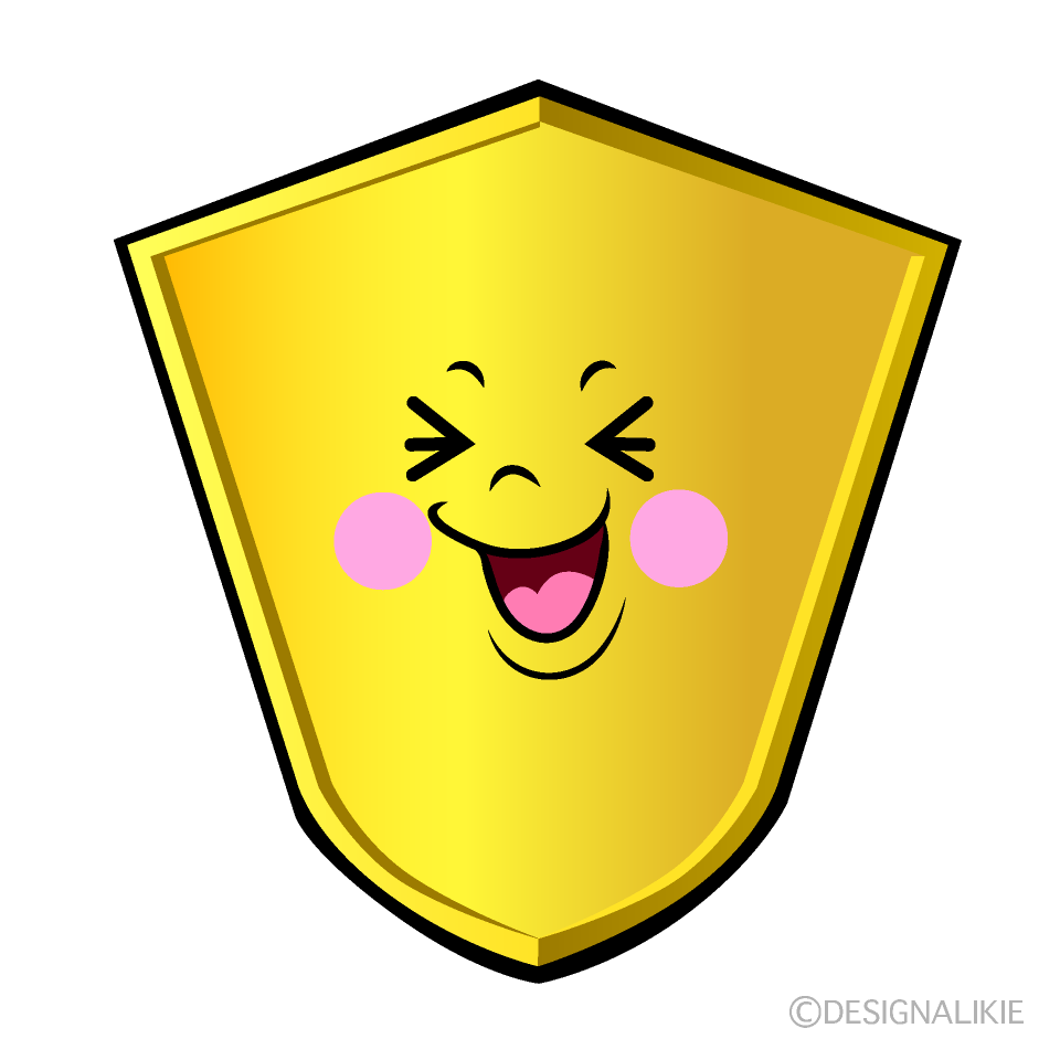 かわいい笑う盾イラスト