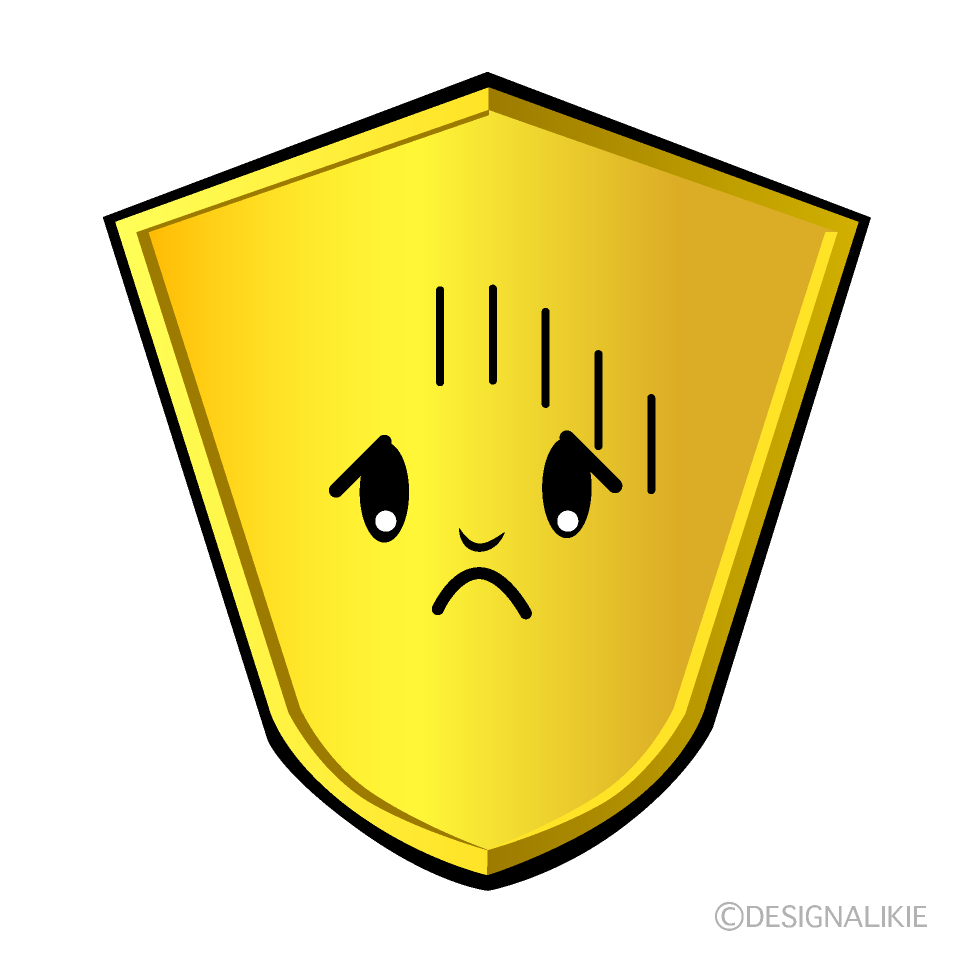 かわいい落ち込む盾イラスト
