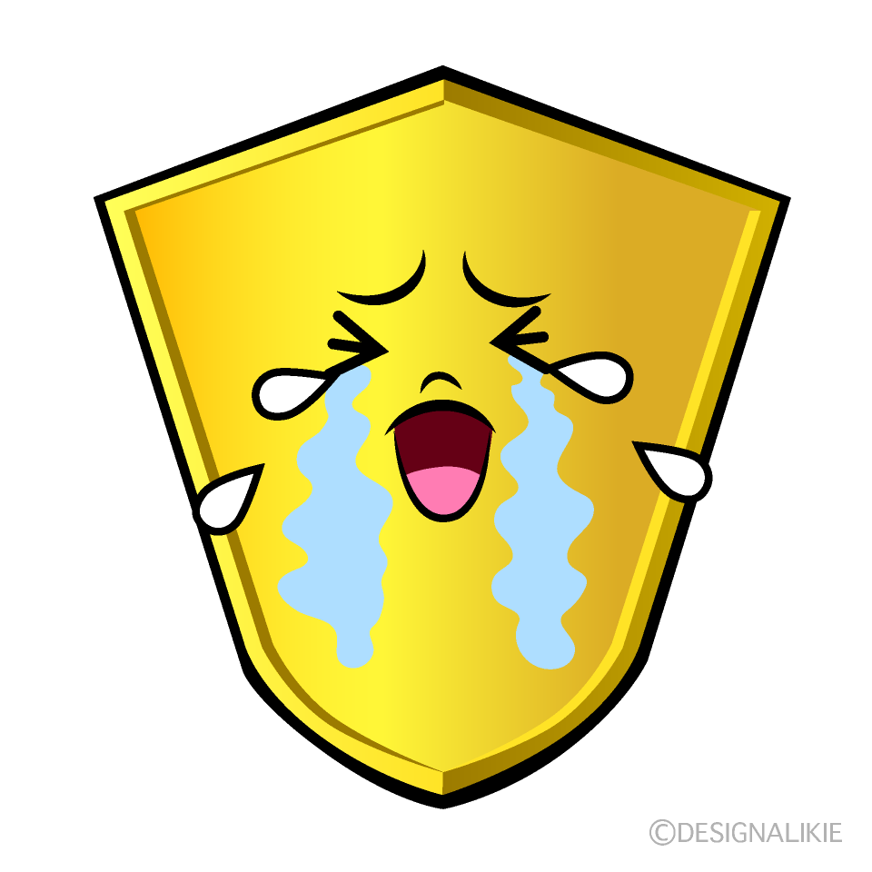かわいい泣く盾イラスト