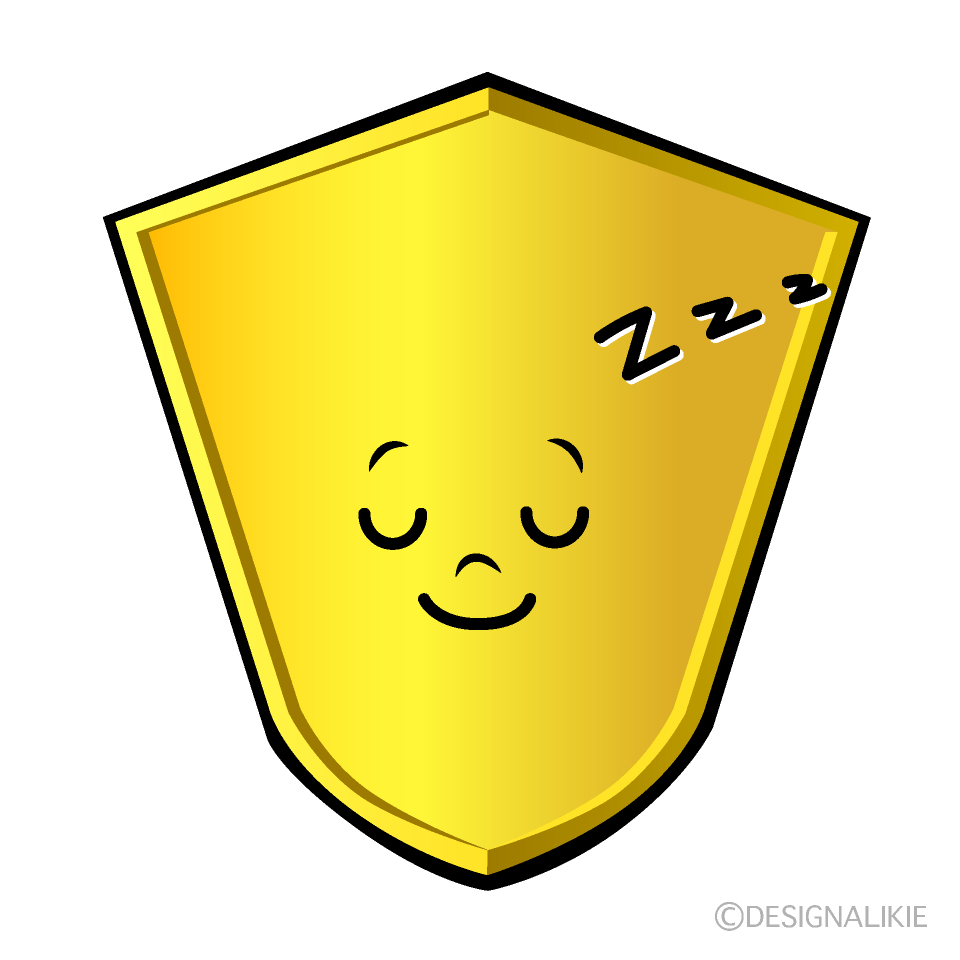 かわいい寝る盾イラスト
