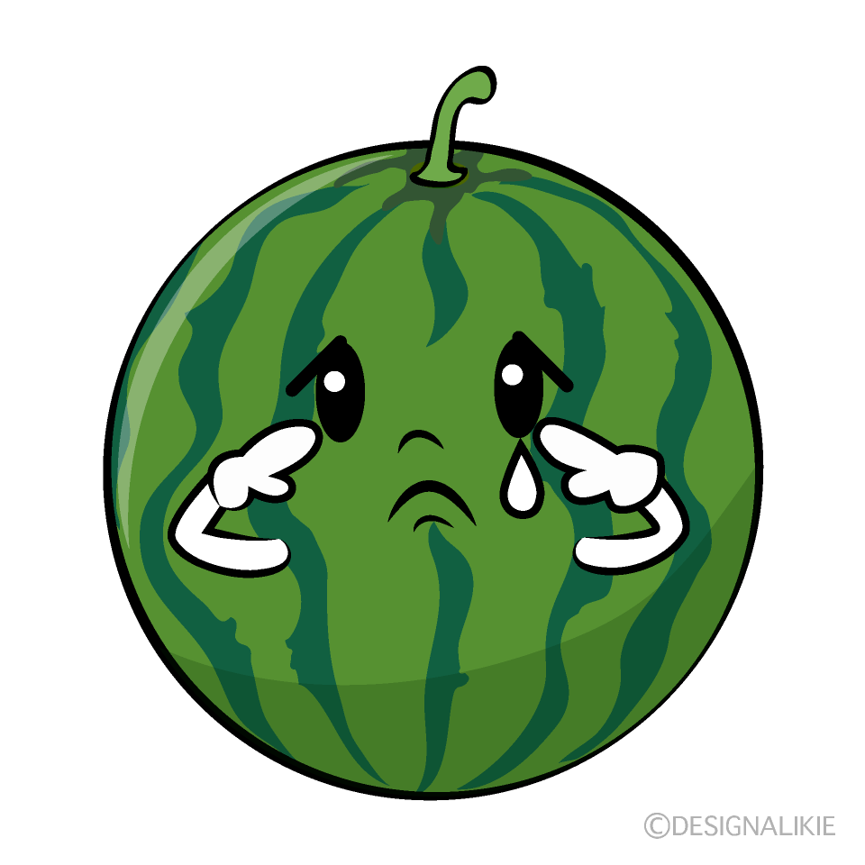 かわいい悲しいスイカイラスト