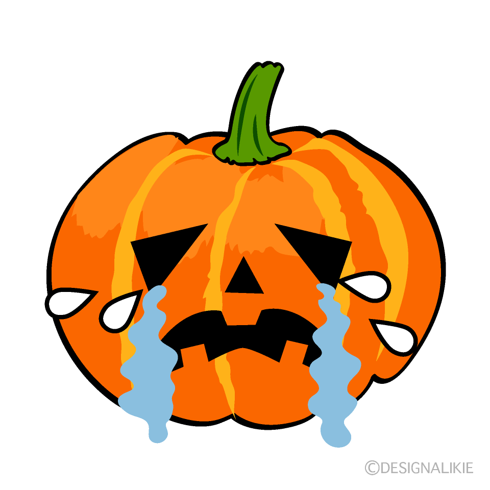 かわいい泣くハロウィンかぼちゃイラスト